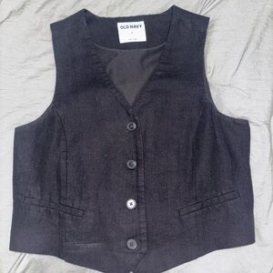 Old Navy Charcoal Buttoned Vest